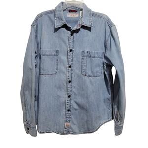 Levi's Mens Denim Long Sleeve Button Front Shirt Large Flaw Please Read
